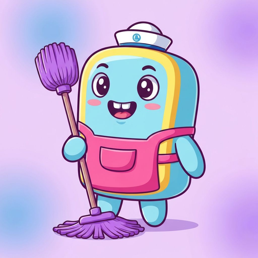 Cute cleaning character